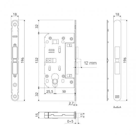 AGB - Magnetický zámok TOUCH & CLOSE PZ s krytkou - 50 BIM - biela matná (FM)