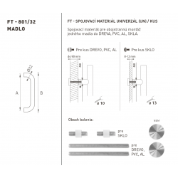 FT - MADLO kód 801 Ø 32 mm UN ks NEM - nerez matná (F60)