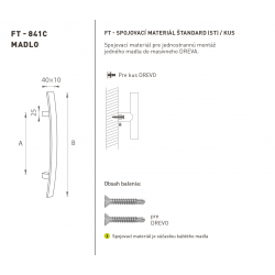 FT - MADLO kód 841C 40x10 mm ST ks BIM - biela matná (FBO)