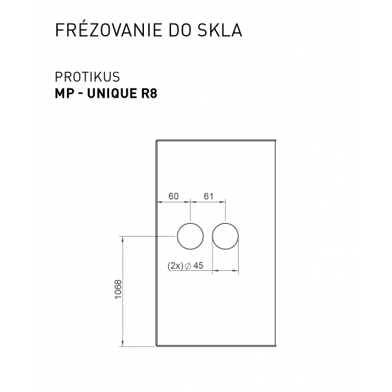 MP - UNIQUE R8 - Protikus k zámku na sklenené dvere NEM - nerez matná (BSS)