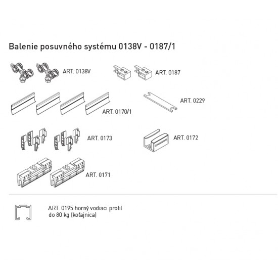 SC - POSUVNÝ SYSTÉM 100 SILENT GLASS 80 KG 