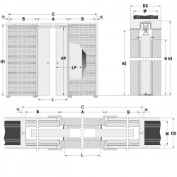 Stavebné puzdro ECLISSE EWOLUTO dvojkrídlové 1450 mm (1970/2100 mm x 150 mm) - Murivo