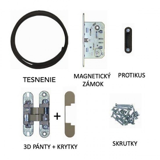 Montážna sada ECLISSE SYNTESIS LINE BATTENTE - Farby ECLISSE 40 - Bez zámku (3 pánty)