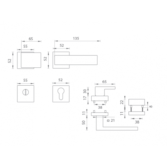 TI - CUBO/SQUARE - HR 3230/2275 BRM - bronz matný (77)