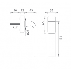 TI - DK - CINTO - HR 2732Q Kľučka na eurookno BRM - bronz matný (77)