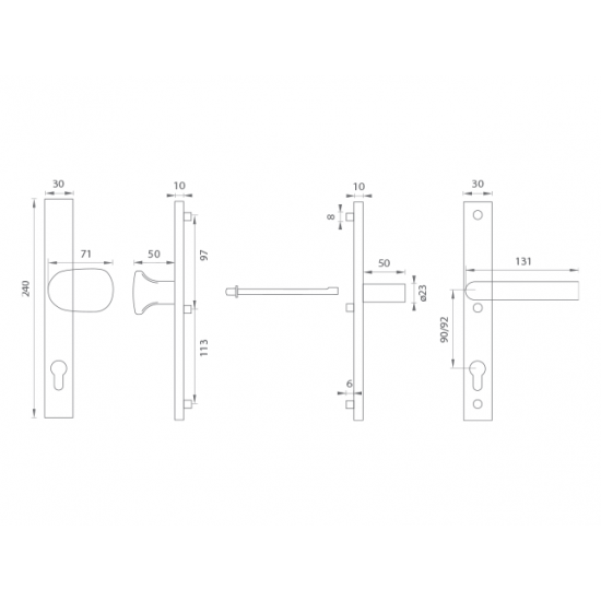 WA - FELIX H2 STM - strieborná matná (RAL 9006)