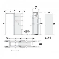 Stavebné puzdro ECLISSE jednokrídlové 600 mm (1970/2100 mm x 100/125 mm) - Sadrokartón Stavebné puzdro ECLISSE jednokrídlové 600 mm (1970/2100 mm x 100/125 mm) - Sadrokartón